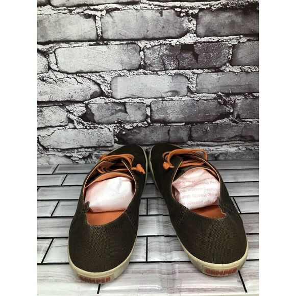 Camper Brown Textile Synthetic Orange Lace Up Casual Shoes Men’s Sz 45EU/12M US - Picture 8 of 16